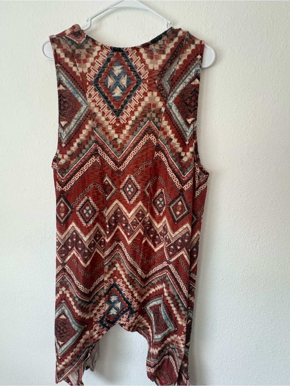 Cato Rust Multi Geometric Open-Front Vest - Picture 5 of 6